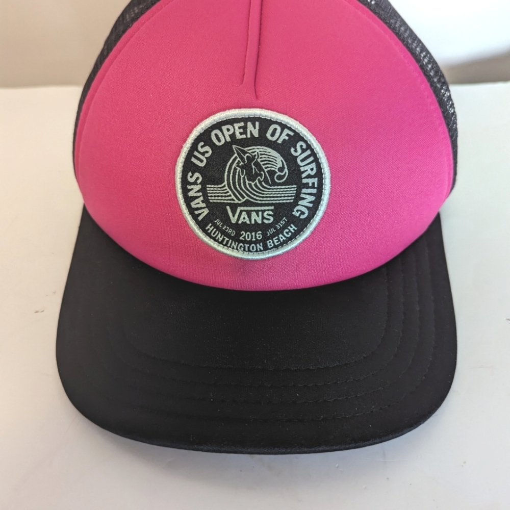 Vans 2018 US Open of Surfing Mesh Trucker Hat Pink Jul-aug USA Adjustable